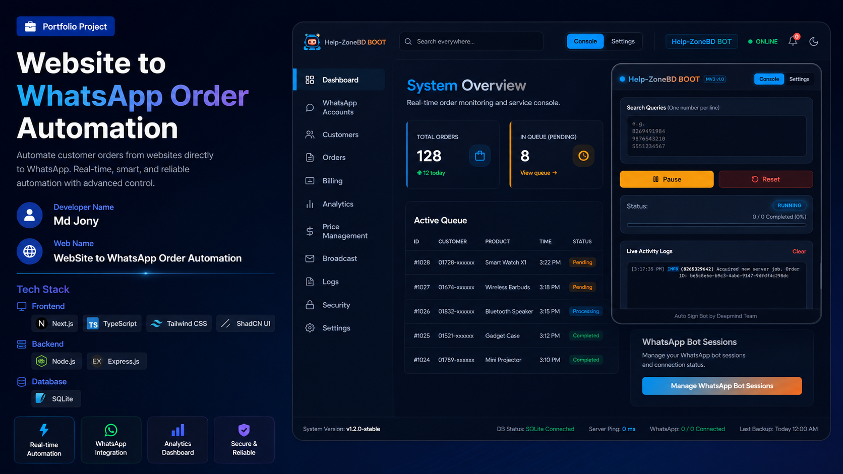 Website to WhatsApp Order Automation